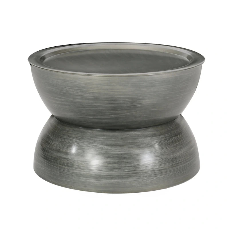 Tavolino Iron a clessidra – Argento antico spazzolato / Bronzo / Oro