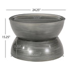 Tavolino Iron a clessidra – Argento antico spazzolato / Bronzo / Oro