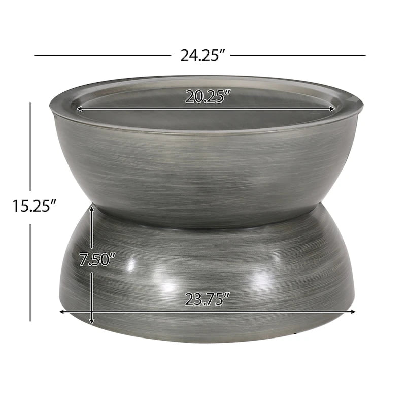 Tavolino Iron a clessidra – Argento antico spazzolato / Bronzo / Oro