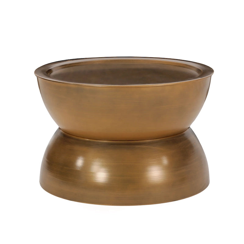 Tavolino Iron a clessidra – Argento antico spazzolato / Bronzo / Oro
