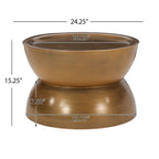 Tavolino Iron a clessidra – Argento antico spazzolato / Bronzo / Oro
