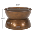 Tavolino Iron a clessidra – Argento antico spazzolato / Bronzo / Oro