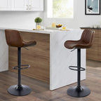 Sgabelli da Bar Girevoli in Similpelle, Set da 2, Opzioni Multicolore, Altezza Regolabile