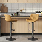 Sgabelli da Bar Girevoli in Similpelle, Set da 2, Opzioni Multicolore, Altezza Regolabile
