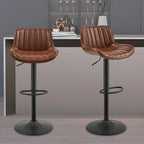 Sgabelli da Bar Girevoli in Similpelle, Set da 2, Opzioni Multicolore, Altezza Regolabile
