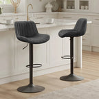 Sgabelli da Bar Girevoli in Similpelle, Set da 2, Opzioni Multicolore, Altezza Regolabile