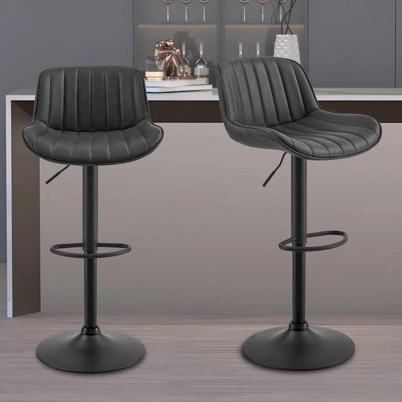 Sgabelli da Bar Girevoli in Similpelle, Set da 2, Opzioni Multicolore, Altezza Regolabile