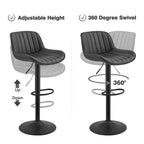 Sgabelli da Bar Girevoli in Similpelle, Set da 2, Opzioni Multicolore, Altezza Regolabile