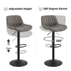 Sgabelli da Bar Girevoli in Similpelle, Set da 2, Opzioni Multicolore, Altezza Regolabile