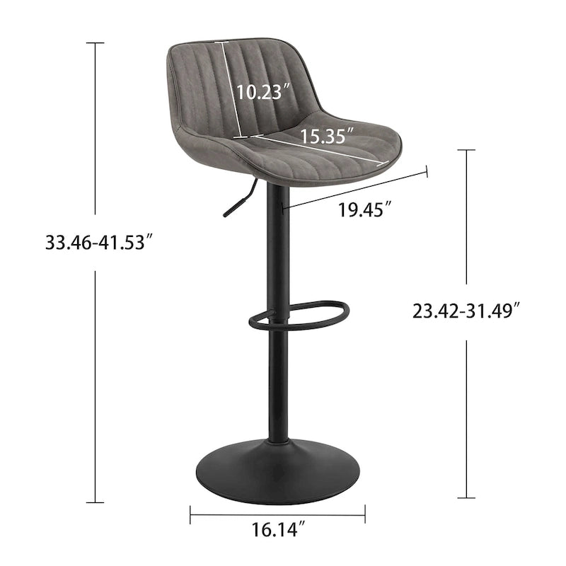 Sgabelli da Bar Girevoli in Similpelle, Set da 2, Opzioni Multicolore, Altezza Regolabile