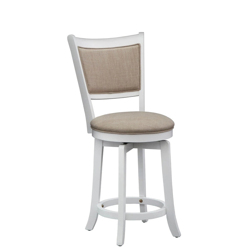 Sgabello da bancone girevole in stile Country francese, grigio invecchiato / marrone rustico / bianco invecchiato, 1 seduta