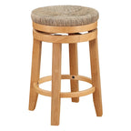Sgabello da bancone girevole bianco sporco/naturale, set da 2