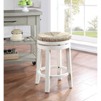 Sgabello da bancone girevole bianco sporco/naturale, set da 2