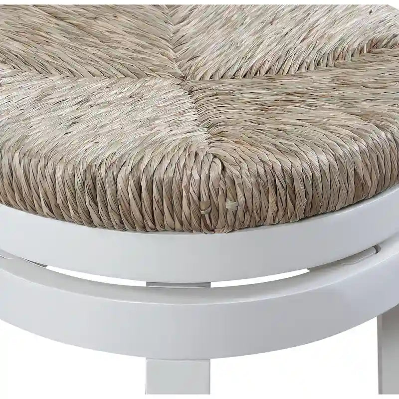 Sgabello da bancone girevole bianco sporco/naturale, set da 2