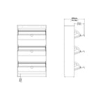 Scarpiera scandinava a 3 cassetti in nero opaco/bianco/grigio opaco, montaggio per 1 persona