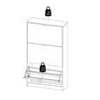 Scarpiera scandinava a 3 cassetti in nero opaco/bianco/grigio opaco, montaggio per 1 persona