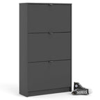 Scarpiera scandinava a 3 cassetti in nero opaco/bianco/grigio opaco, montaggio per 1 persona