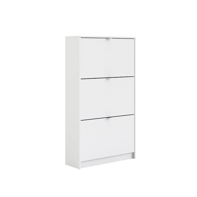 Scarpiera scandinava a 3 cassetti in nero opaco/bianco/grigio opaco, montaggio per 1 persona