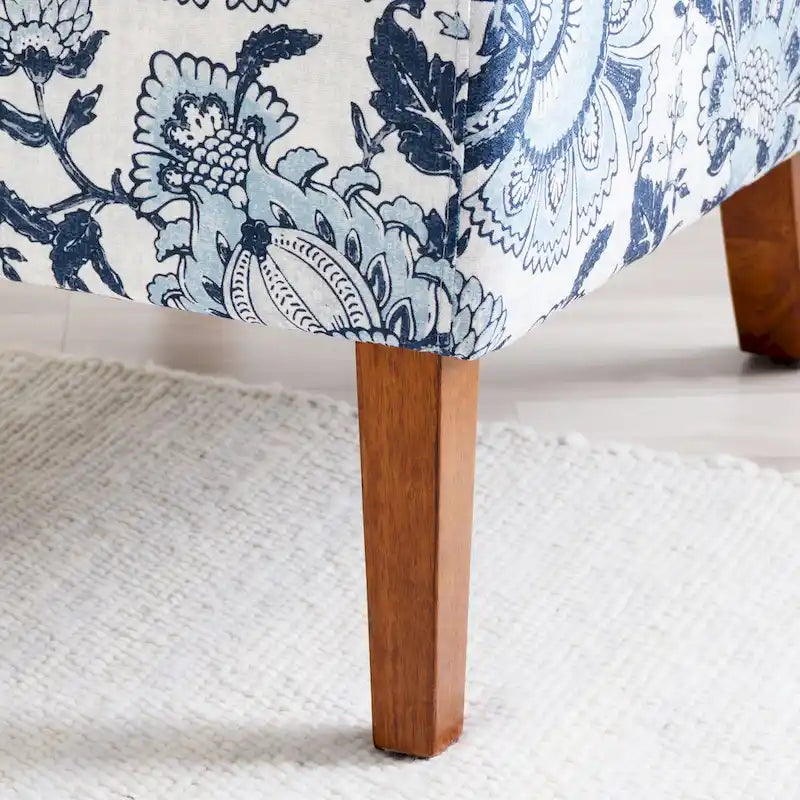 Poltrona singola in tessuto con motivo Paisley blu