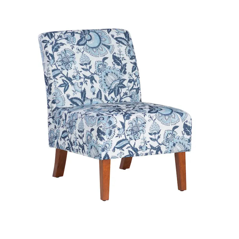 Poltrona singola in tessuto con motivo Paisley blu