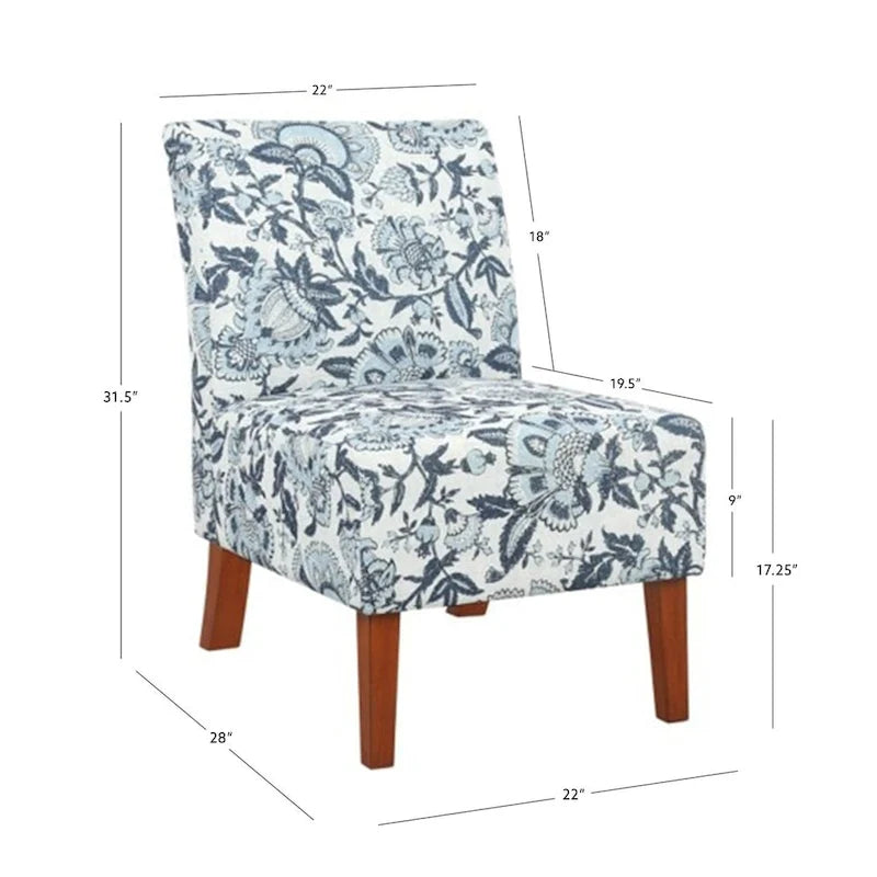 Poltrona singola in tessuto con motivo Paisley blu