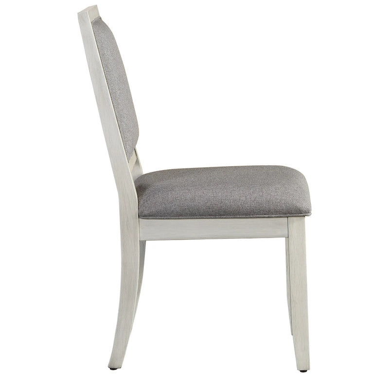 Set da pranzo 7 posti in marmo grigio e bianco anticato