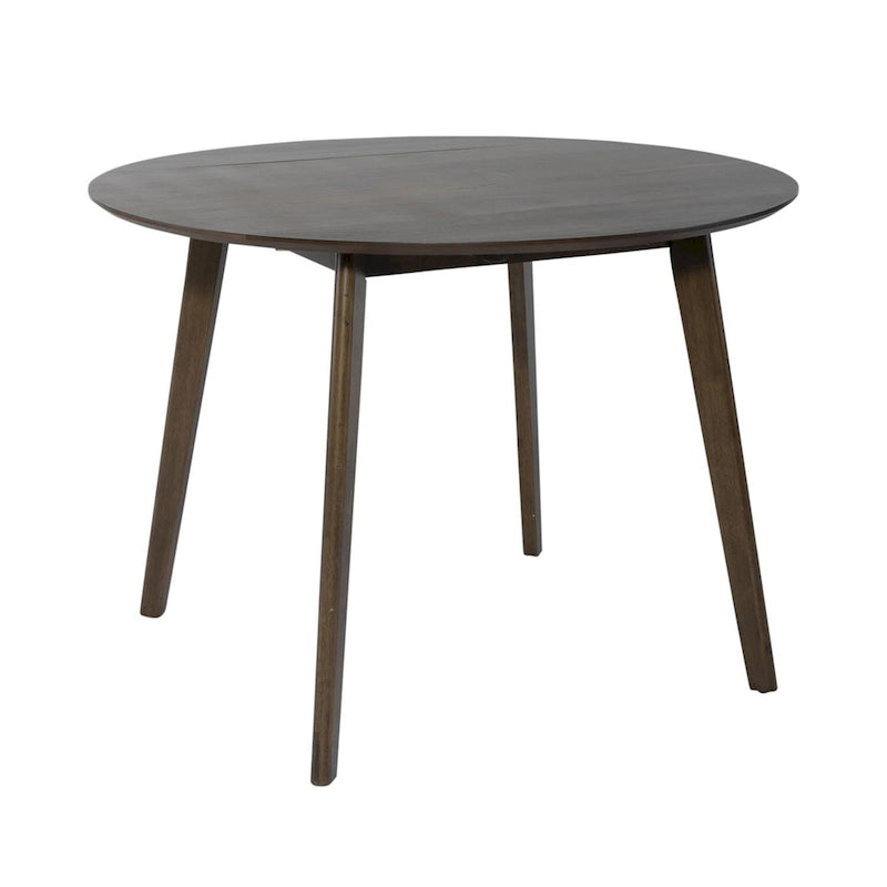 Set da pranzo a ribalta in 3 pezzi in noce per 2 persone – Finitura satinata, sedie imbottite blu