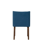 Set da pranzo a ribalta in 3 pezzi in noce per 2 persone – Finitura satinata, sedie imbottite blu