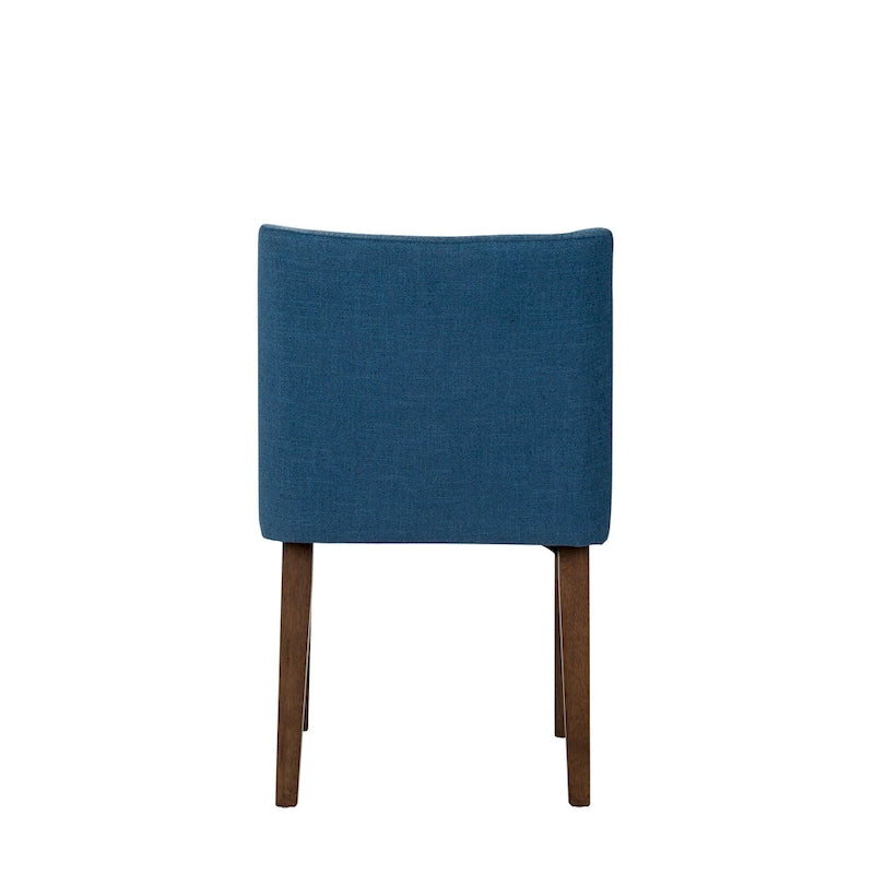 Set da pranzo a ribalta in 3 pezzi in noce per 2 persone – Finitura satinata, sedie imbottite blu