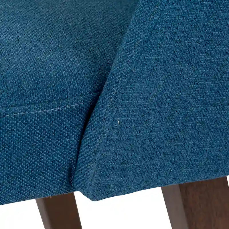 Set da pranzo a ribalta in 3 pezzi in noce per 2 persone – Finitura satinata, sedie imbottite blu
