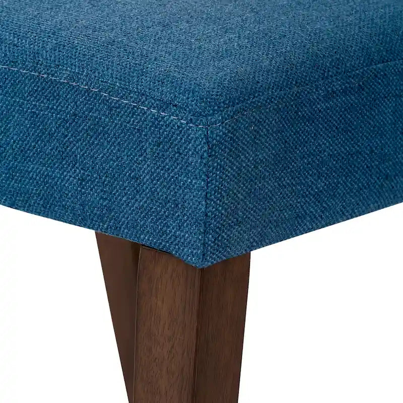 Set da pranzo a ribalta in 3 pezzi in noce per 2 persone – Finitura satinata, sedie imbottite blu