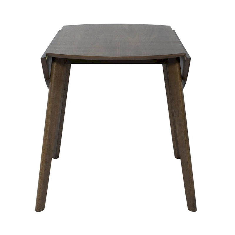 Set da pranzo a ribalta in 3 pezzi in noce per 2 persone – Finitura satinata, sedie imbottite blu
