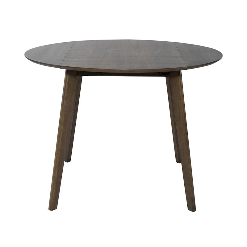 Set da pranzo a ribalta in 3 pezzi in noce per 2 persone – Finitura satinata, sedie imbottite blu