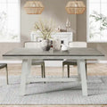 64.5  Rectangular Distressed Off White and Rubberwood Dining Table - 29.25  H x 64.57  W x 35.43  D