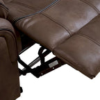 Divano reclinabile manuale a 3 posti in microsuede marrone