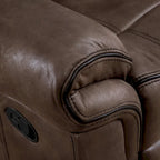 Divano reclinabile manuale a 3 posti in microsuede marrone