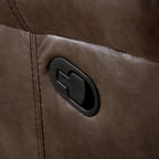 Divano reclinabile manuale a 3 posti in microsuede marrone