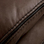 Divano reclinabile manuale a 3 posti in microsuede marrone