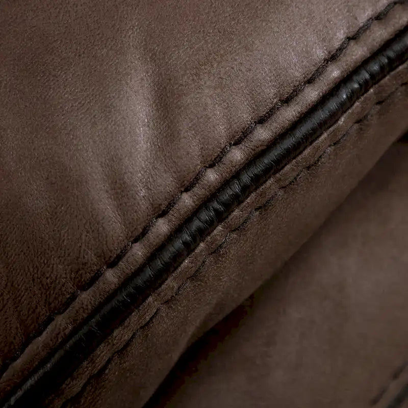 Divano reclinabile manuale a 3 posti in microsuede marrone