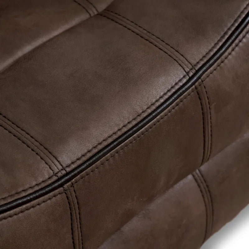 Divano reclinabile manuale a 3 posti in microsuede marrone