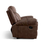 Divano reclinabile manuale a 3 posti in microsuede marrone