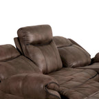Divano reclinabile manuale a 3 posti in microsuede marrone