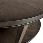Tavolino ovale Espresso Stone con piano in legno