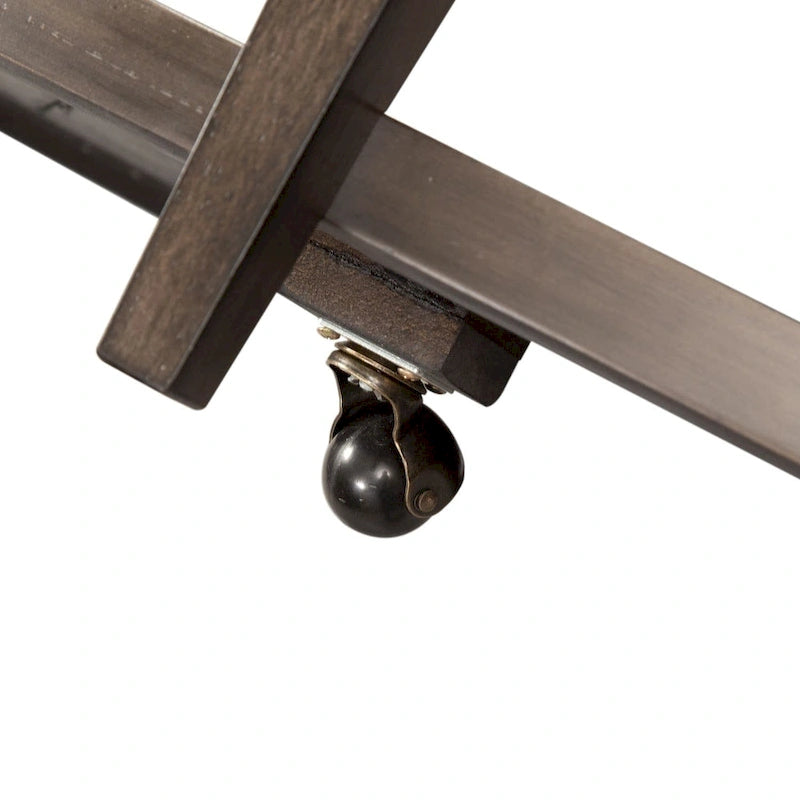 Tavolino ovale Espresso Stone con piano in legno