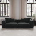 Divano componibile a 2 posti in velluto a coste – Nero / Marrone chiaro / Beige