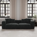 Divano componibile a 2 posti in velluto a coste – Nero / Marrone chiaro / Beige