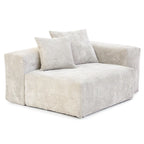 Divano componibile a 2 posti in velluto a coste – Nero / Marrone chiaro / Beige