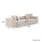 Divano componibile a 2 posti in velluto a coste – Nero / Marrone chiaro / Beige