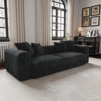 Divano componibile a 2 posti in velluto a coste – Nero / Marrone chiaro / Beige