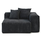 Divano componibile a 2 posti in velluto a coste – Nero / Marrone chiaro / Beige